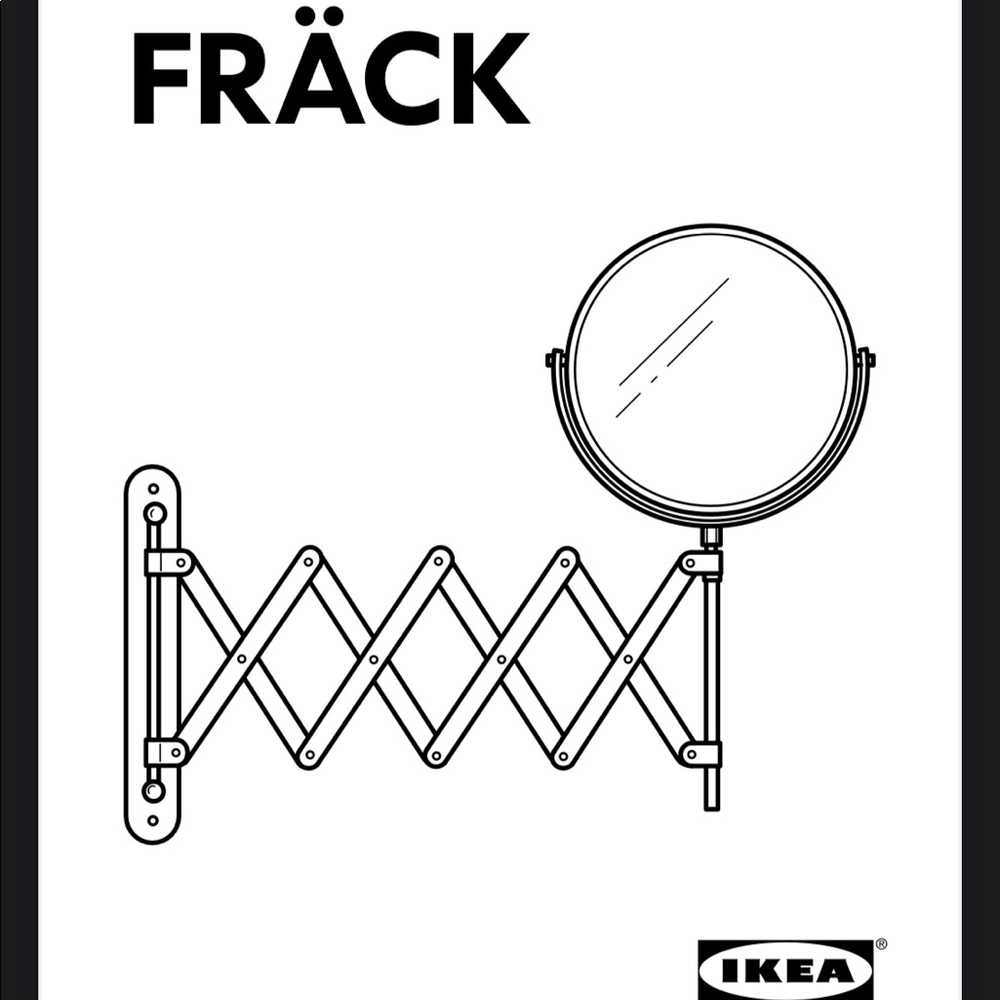 IKEA Stainless Steel Wall Mount Frack Mirror
